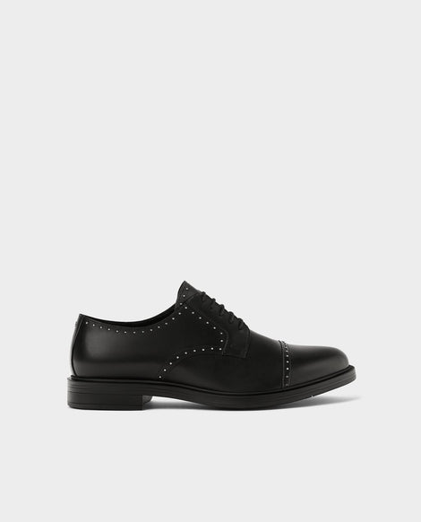 Loafers In Woven Black Leather