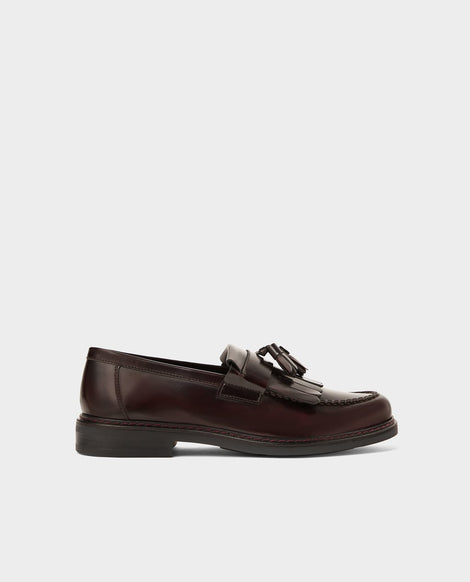 Wide Fit Loafers In Woven Black